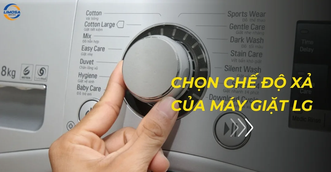 Chọn chế độ xả của máy giặt LG