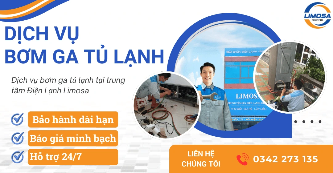 Dịch vụ bơm ga tủ lạnh tại nhà TPHCM uy tín, giá tốt 2025 Dịch vụ bơm ga tủ lạnh