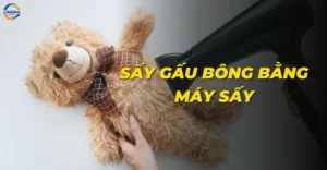 Sấy gấu bông bằng máy sấy