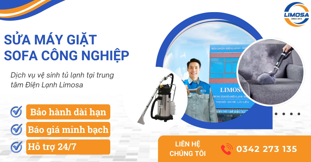 Dịch vụ sửa máy giặt sofa công nghiệp, báo giá minh bạch Dịch vụ sửa máy giặt sofa công nghiệp