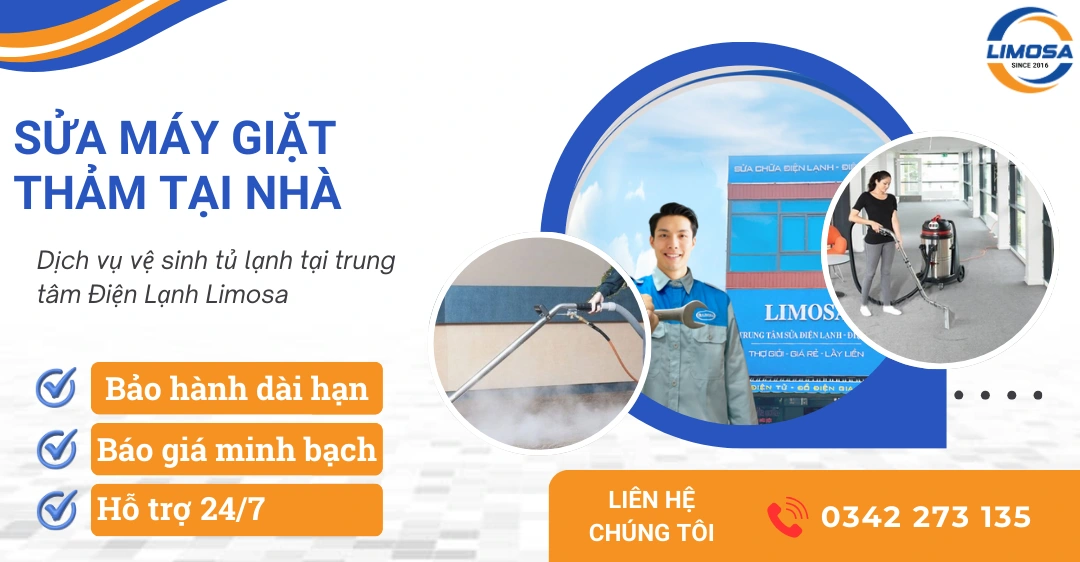 Dịch vụ sửa máy giặt thảm tại nhà