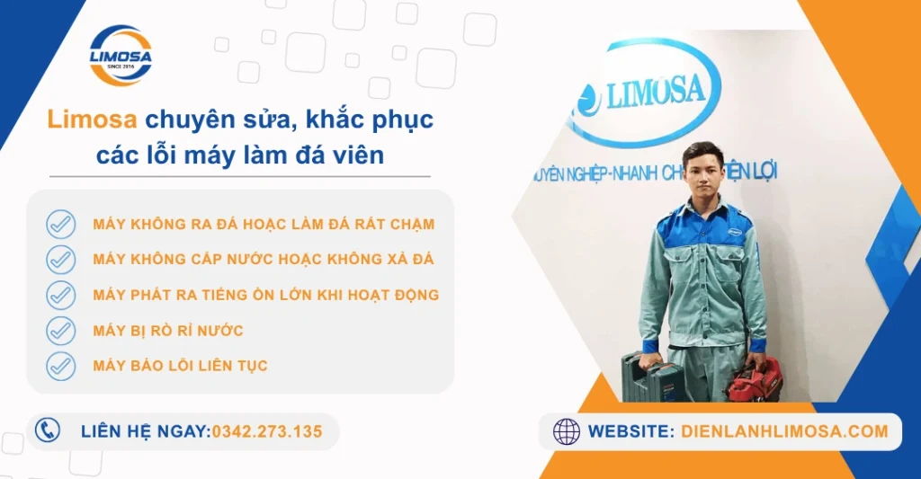 Limosa chuyên sửa mọi lỗi của máy làm đá viên