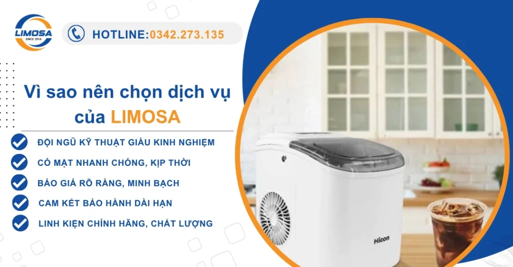 Vì sao nên chọn dịch vụ sửa máy làm đá viên quận Bình Thạnh của Điện lạnh Limosa